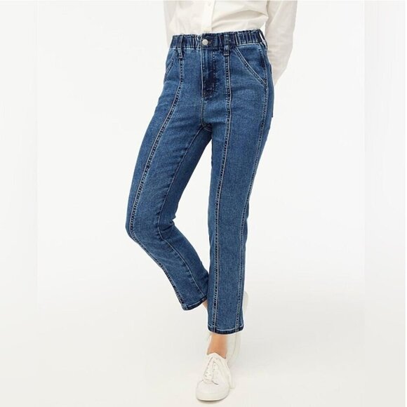 J.Crew Denim Barrel Pants Tapered Leg Medium Wash Blue Size 8 / 29 - Picture 8 of 9